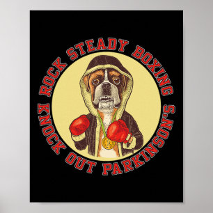 Poster Rock Steady Boxing Parkinson - Boxer Chien avec Re