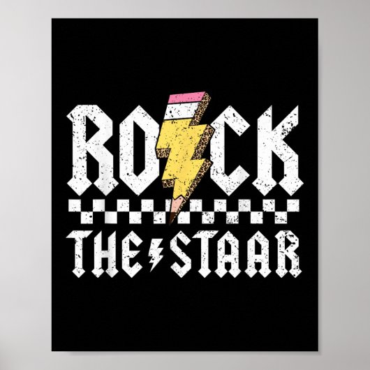 Poster Rock The Star Motivational Testing Day Pour Enseig (Devant)