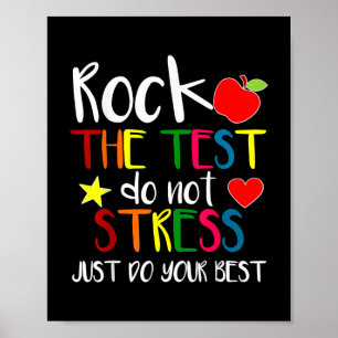 Poster Rock The Test Teacher Test Day Test Test Day Drôle
