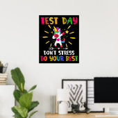 Poster Rock The Test Teacher Test Day Testing Day Funny (Bureau à domicile)