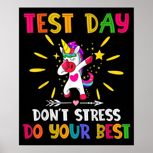 Poster Rock The Test Teacher Test Day Testing Day Funny (Devant)