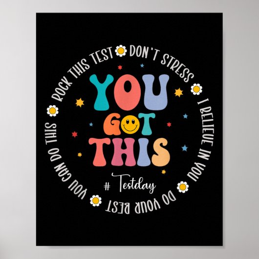 Poster Rock The Test Teacher Testing Day Motivational Tes (Devant)