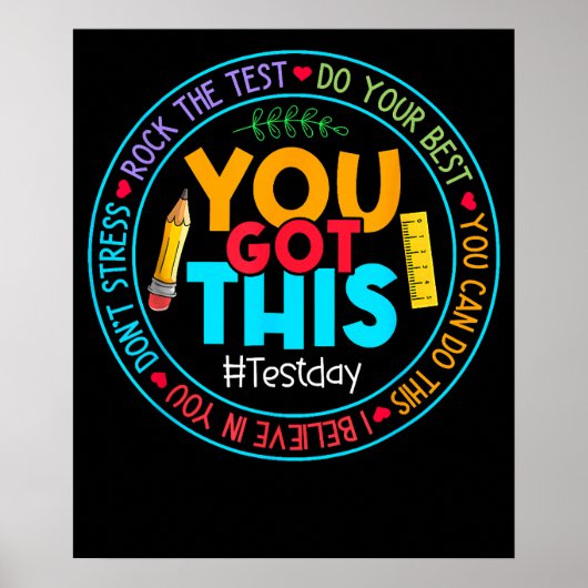 Poster Rock The Test Teacher Testing Day You Got This (Devant)