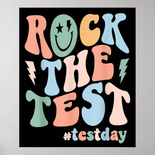 Poster Rock The Test Testing Day Motivational Teacher (Devant)