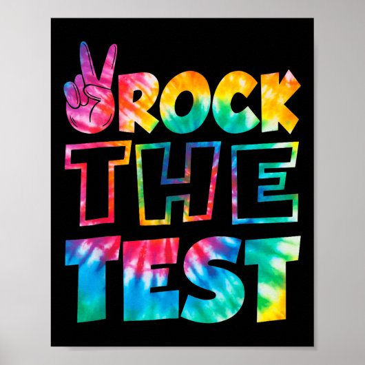 Poster Rock The Test Testing Day Retro Motivational Teach (Devant)
