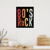 Poster Rock Vintage Retro Music Band des années 80 (Cuisine)