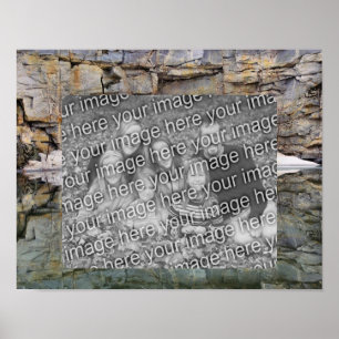 Poster Rock Wall Reflections Pond Ajouter Votre Photo
