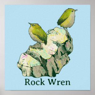 Poster Rock Wen birds Nouvelle-Zélande