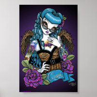 Poster Rockabilly Baby Tattoo Angel