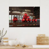 Poster Rockefeller Center New York NY Red Christmas Balls (Cuisine)