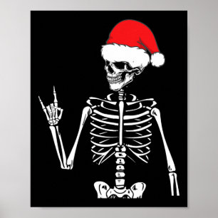 Poster Rocker Skeleton Rocher À La Main Sur Costume Fun N