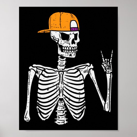 Poster Rocker Skeleton Rock Halloween Costume M (Devant)