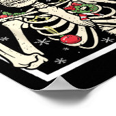 Poster Rocker Skeleton Santa Hat Cool Christmas Punk Rock (Coin)