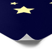 Poster Rocket Bleu foncé Enfants Espace rétro (Coin)