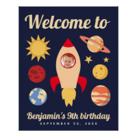 Rocket dans l'espace Anniversaire Boy Photo Bienve