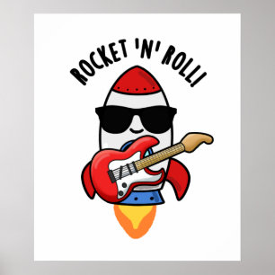 Poster Rocket Et Rouleau Drôle Rocket Pun