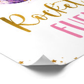 Poster Rocket Fuel Galaxy Pink Gold Space Anniversaire (Coin)