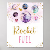 Poster Rocket Fuel Rose Gold Space Anniversaire (Devant)
