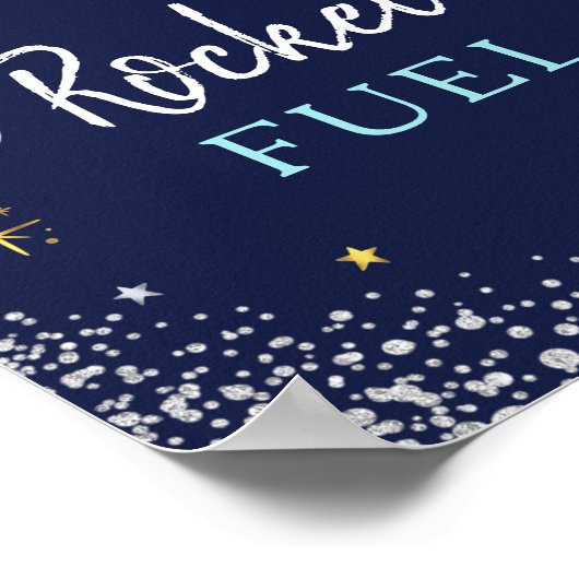 Poster Rocket Fuel Space Galaxy Fête d'anniversaire (Coin)