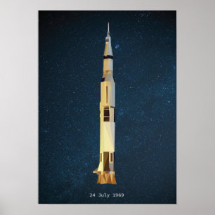 Poster Rocket Space Apollo 11 Lune Atterrissage