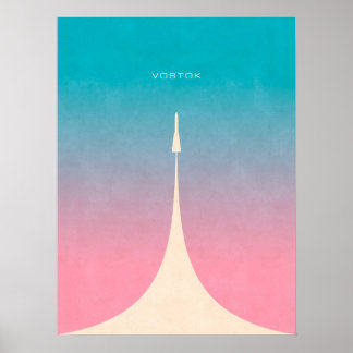 Poster Rocket Vostok - Plain