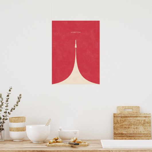 Poster Rocket Vostok - Rouge clair (Cuisine)