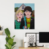 Poster rockeuse américaine (Bureau à domicile)