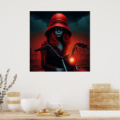 Poster rockeuse aux chapeau rouge (Cuisine)