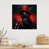 Poster rockeuse aux chapeau rouge (Cuisine)