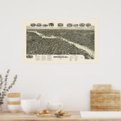 Poster Rockford, IL Carte panoramique - 1891 (Cuisine)