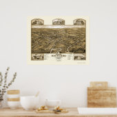 Poster Rockland, MA Carte panoramique - 1881 (Cuisine)