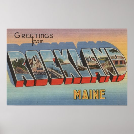 Poster Rockland, Maine - Scènes de grandes lettres (Devant)