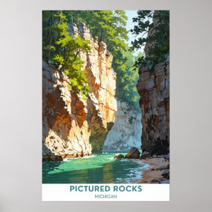 Poster Rocks, Michigan, Paysage magnifique