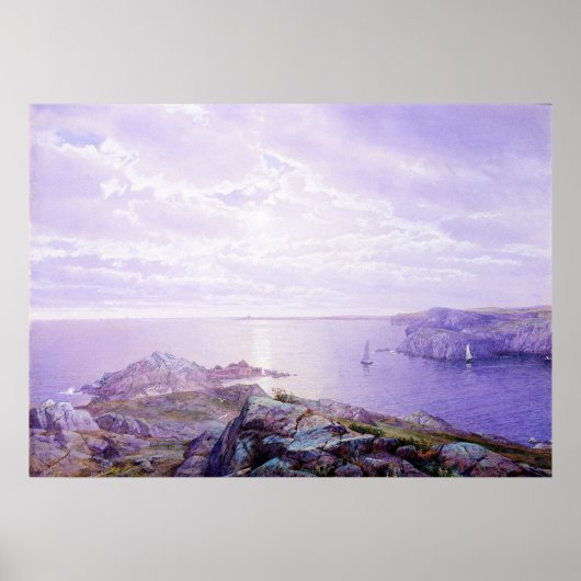 Poster Rocky Cove par William Trost Richards (Devant)