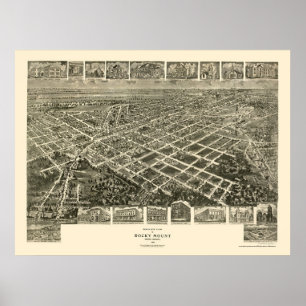 Poster Rocky Mount, NC Carte panoramique - 1907