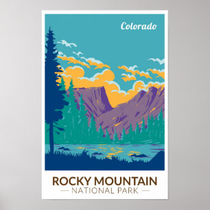 Poster Rocky Mountain National Park Teton Range Travel
