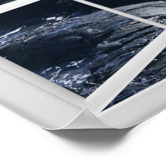 Poster Rocky Ocean Coast with Window Frame (Coin)