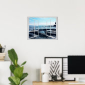 Poster Rocky Ocean Coast with Window Frame (Bureau à domicile)