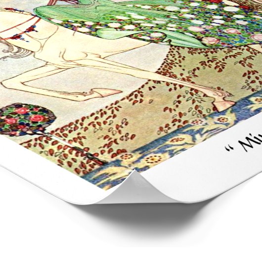 Poster Rococo conte de fées princesse équitation (Coin)