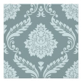 Poster Rococo Damask Lg Pattern Duck Egg Blue+Teal (Devant)