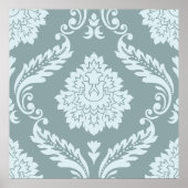 Poster Rococo Damask Lg Pattern Duck Egg Blue+Teal (Devant)