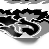 Poster Rococo Damask Lg Pattern Grey Black White (Coin)