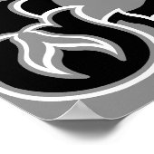 Poster Rococo Damask Lg Pattern Grey Black White (Coin)