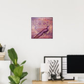Poster Rococo French Purple Peacock Imprimer (Bureau à domicile)