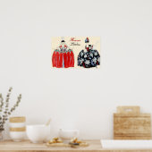 POSTER ROCOCO LADIE BEAUTY, MODE COSTUME DESIGNER (Cuisine)