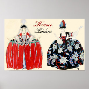POSTER ROCOCO LADIE BEAUTY, MODE COSTUME DESIGNER