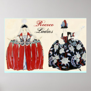 POSTER ROCOCO LADIE BEAUTY, MODE COSTUME DESIGNER