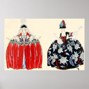 POSTER ROCOCO LADIE BEAUTY, MODE COSTUME DESIGNER