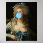 Poster Rococo Lady avec Bubblegum Altered Art Imprimer (Devant)