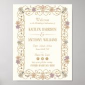 Poster Rococo Revival Elegant Vintage Floral Wedding (Devant)